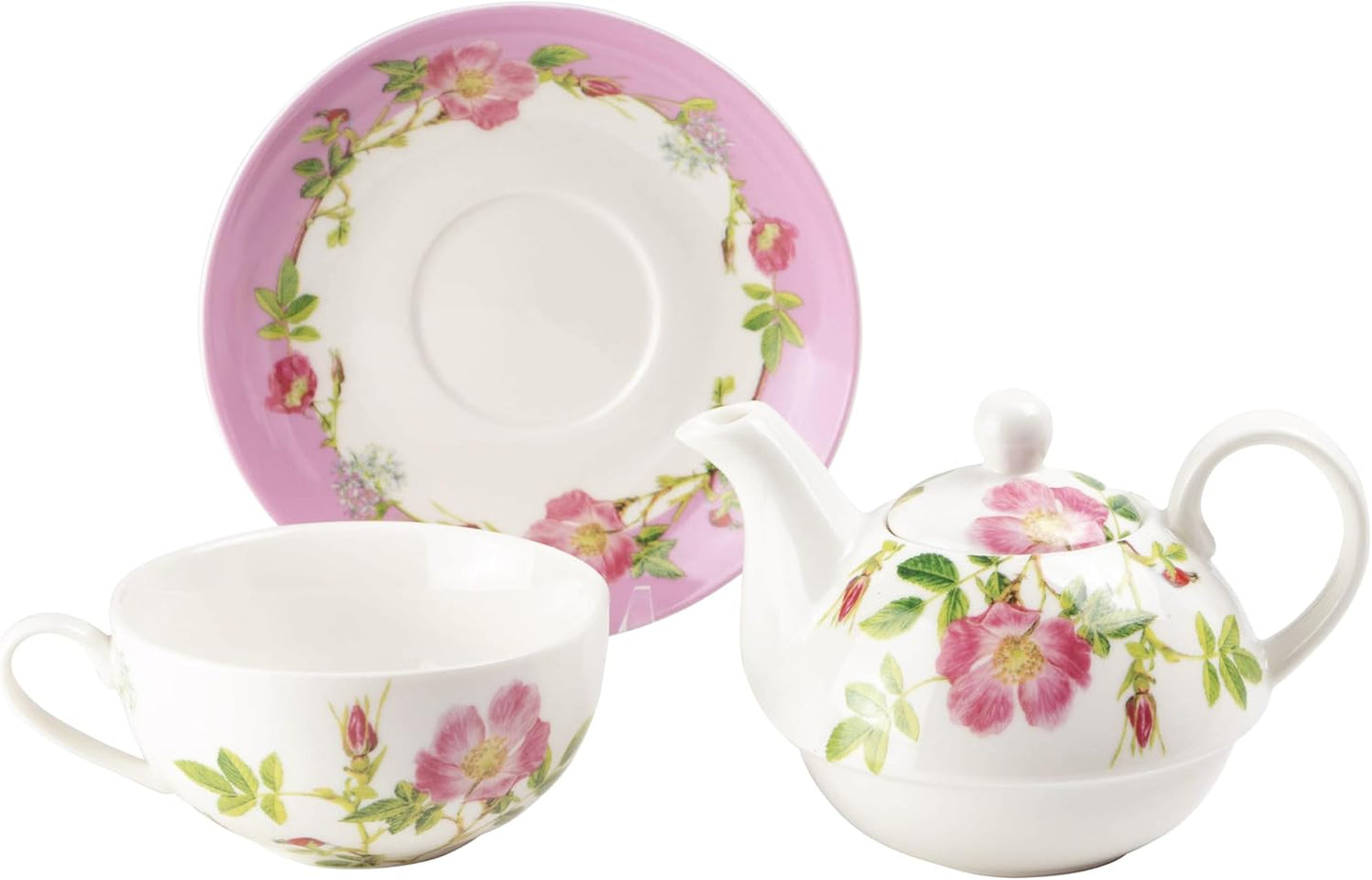 Grace Teaware Porcelain 4-Piece Tea For One (Pink Iceberg)