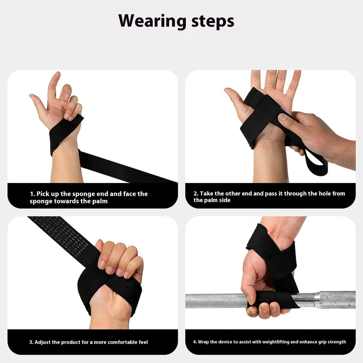 1 pair Lifting Wrist Straps for Weightlifting, Bodybuilding, Powerlifting, Strength Training, & Deadlifts,With silicone anti-slip