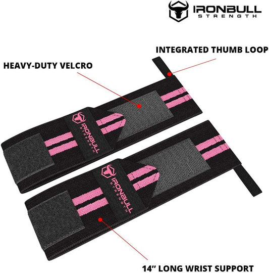 Women Wrist Wraps with Thumb Loops - 12" Professional Grade - Wrist Support Brace and Compression for Cross Training, Weight Lifting, Powerlifting, Strength Training