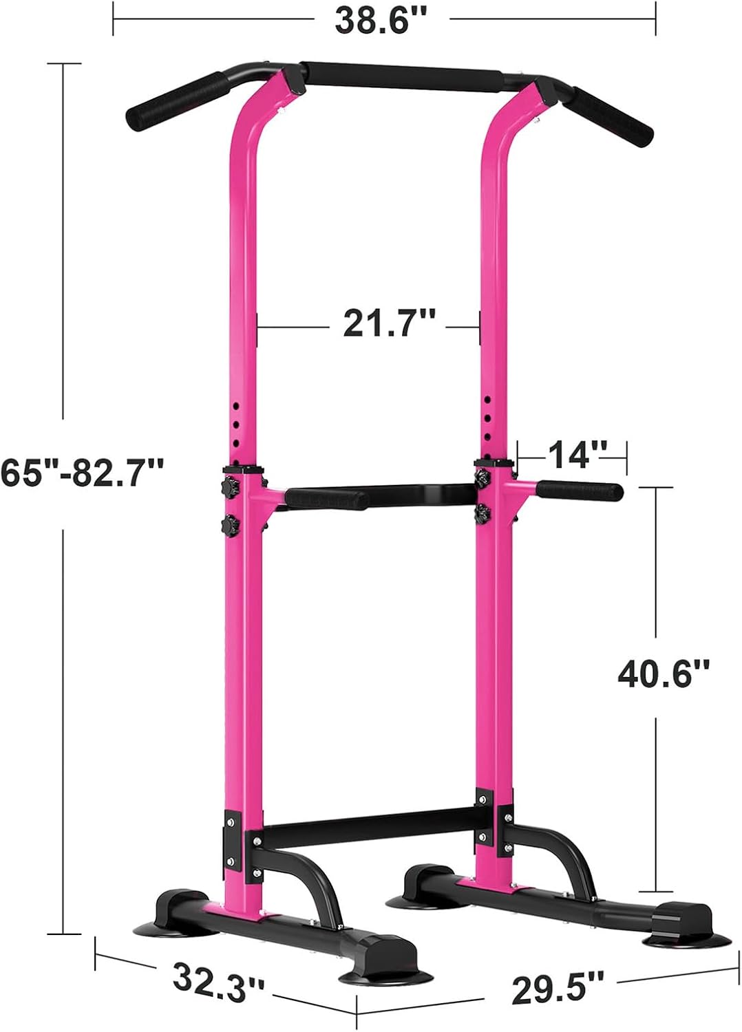 SogesHome Power Tower Pull Up Bar and Dip Station, Height Adjustable Dip Stand Exercise Machine for Home Gym, Multi-Functional Free Standing Strength Training Fitness Workout Station
