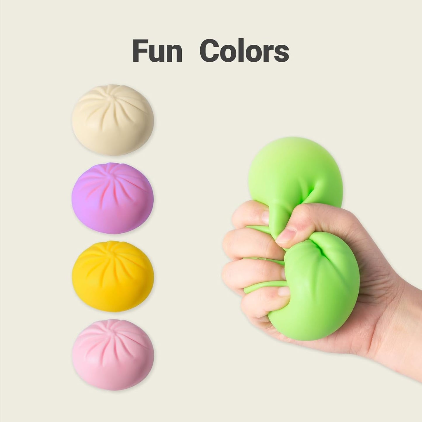 Dumpling Squishy, Mystery Squishy Dumpling Box, Fidget Toys Adults & Teens, Easter Basket Stuffers, Stocking Stuffers, Sensory Stress Ball Squeeze Toys for Stress Relief (Pink)