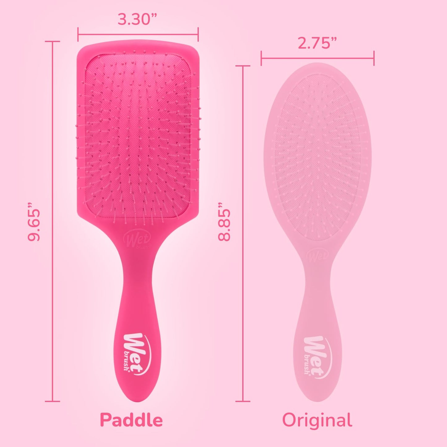 Wet Brush Paddle Detangler Hair Brush, Pink Frost - Ultra-Soft IntelliFlex Detangling Bristles with AquaVent Design - Spread Hair Treatments Evenly - Glides Through Tangles For All Hair Types