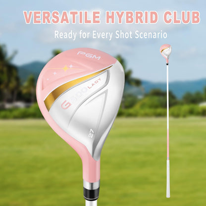 PGM Women's Golf Clubs Full Set for Right Handed with Driver Woods Hybrid Irons Wedges Putter, Lady Flex Complete Golf Set for Beginner to Intermediate Golfers with Headcovers and Club Bag