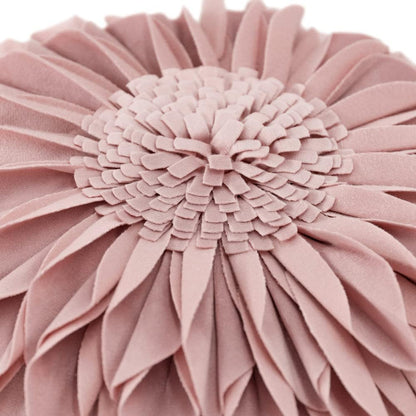 JWH Handmade 3D Sunflower Throw Pillow Cover Decorative Accent Pillow Case Round Floral Cushion Velvet Pillowcase with PP Cotton Insert for Home Bed Couch Bedroom Chair 12 Inch Dusty Pink
