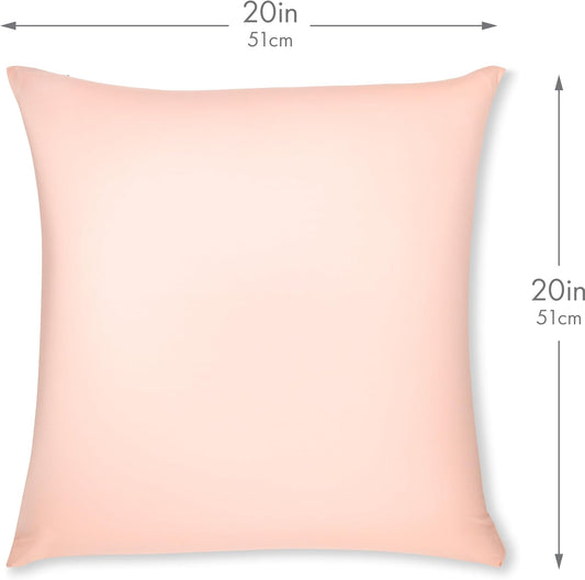 PILLOWY 20" x 20" Throw Pillow - Cream Peach: 1 PCS Luxurious Premium Microbead Pillow with 85/15 Nylon/Spandex Fabric. Forever Fluffy, Outstanding Beauty & Support. Silky, Soft & Beyond Comfortable