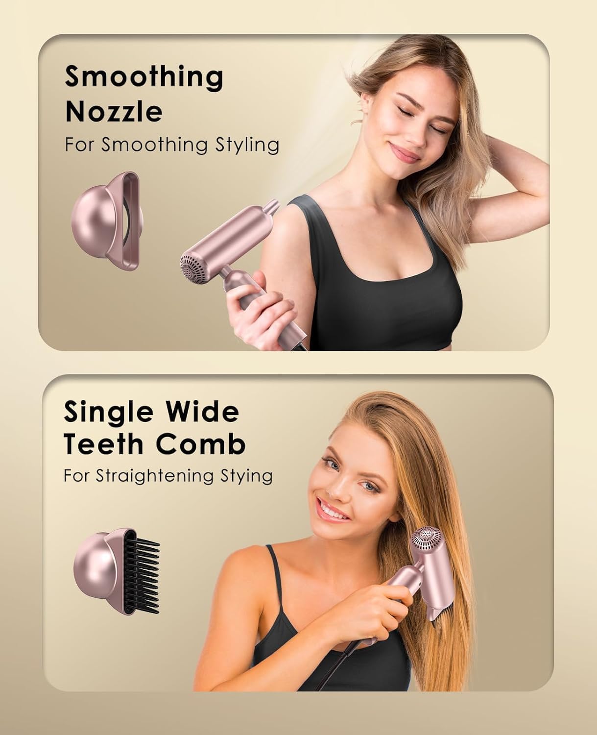 Travel Hair Dryer with Foldable Handle, Compact Blow Dryer for Short to Medium Hair, Dual Voltage 100-240V, 1B Plasma Particles, 200times/s Temp Control
