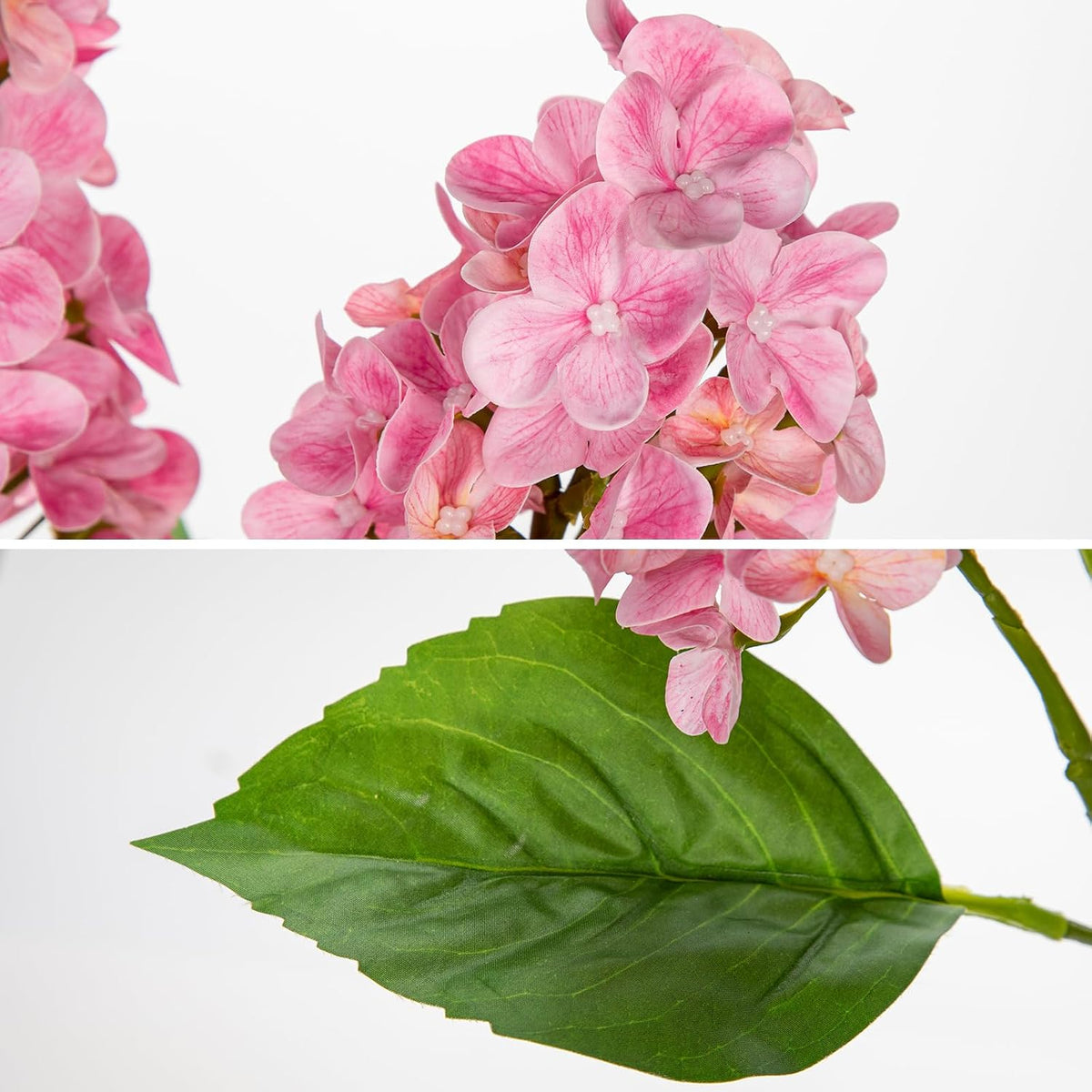 Artificial Hydrangea Flowers Real Touch – 3PCS 24.8" Faux Cone Hydrangea Stems for Tall Vases, Home Décor, Wedding Centerpieces, Floral Arrangements – Soft Pink