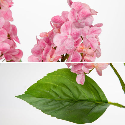 Artificial Hydrangea Flowers Real Touch – 3PCS 24.8" Faux Cone Hydrangea Stems for Tall Vases, Home Décor, Wedding Centerpieces, Floral Arrangements – Soft Pink