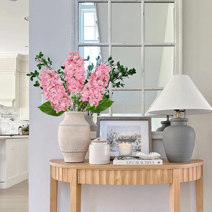 Artificial Hydrangea Flowers Real Touch – 3PCS 24.8" Faux Cone Hydrangea Stems for Tall Vases, Home Décor, Wedding Centerpieces, Floral Arrangements – Soft Pink