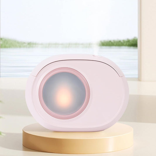 Humidifier for Bedroom, 400ml Desktop Fog Humidifiers, Essential Oil Diffuser with Dynamic Candlelight Flame Lamp, Suitable for Home, Travel & Plant Intelligent Anti Dry Burning Humidifier (Pink)