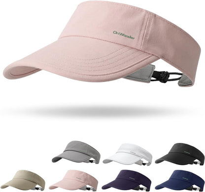 Golf Sun Visor for Women Men - Wide Brim Quick Dry Adjustable Hat