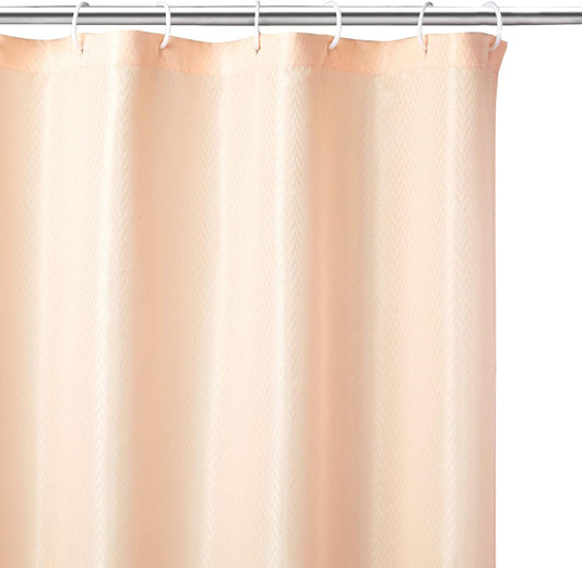 Encasa XO Luxury Jacquard Shower Curtain ZZ Peach 72x72 in | Rustproof, Wrinkle-Free, Water-Repellent & Machine Washable | Elegant Heavy Fabric for Bathroom Decor & Bathtub Use