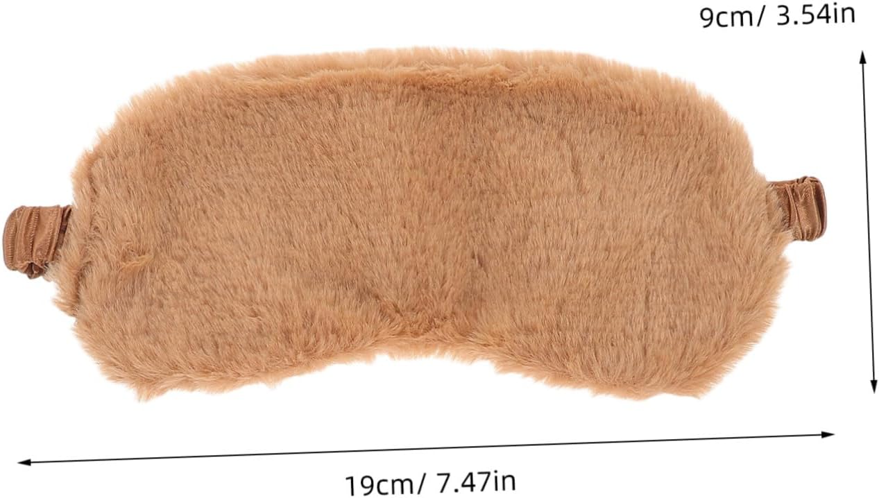 2pcs Fluffy Faux Fur Eye Mask Soft Plush Sleeping Mask for Boy Girl Adults Light Blocking Sleep for Travel Office Home Use Pink Brown