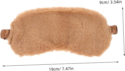 2pcs Fluffy Faux Fur Eye Mask Soft Plush Sleeping Mask for Boy Girl Adults Light Blocking Sleep for Travel Office Home Use Pink Brown