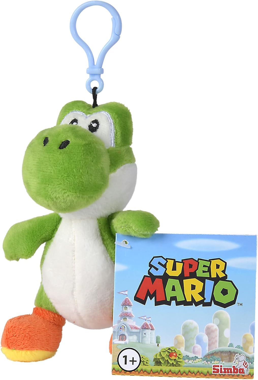 Simba - Super Mario Plush Keyring, Various Models: Mario, Luigi, Toad, Yoshi or Peach, 12.5 cm, You Will Receive a Random Shape Model (109231008)