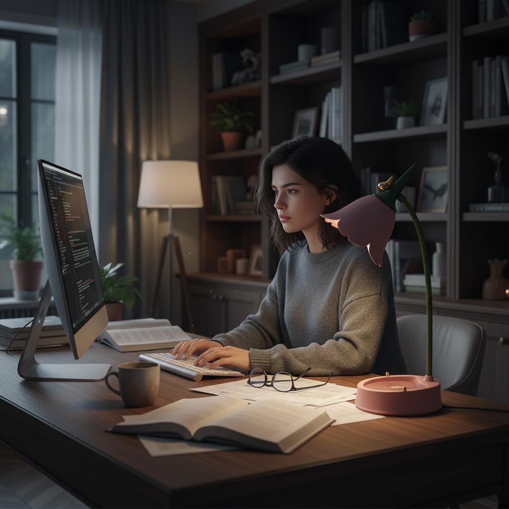 magical JD LED Desk Lamp Cordless Table Light Adjustable Gooseneck Dimmable Touch Rechargeable Battery Eye-Caring Night Light for Kids,Mini Cute Lamp for College Dorm Bedroom Reading