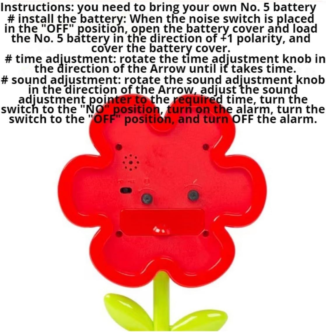 Flower Alarm Clock for Kids Cute Alarm Clock for Kids Bedroom, No Battery, Bedside Clock Children's Sleep Trainier, Wake Up for Boys Girls Birthday Gifts (Pink)