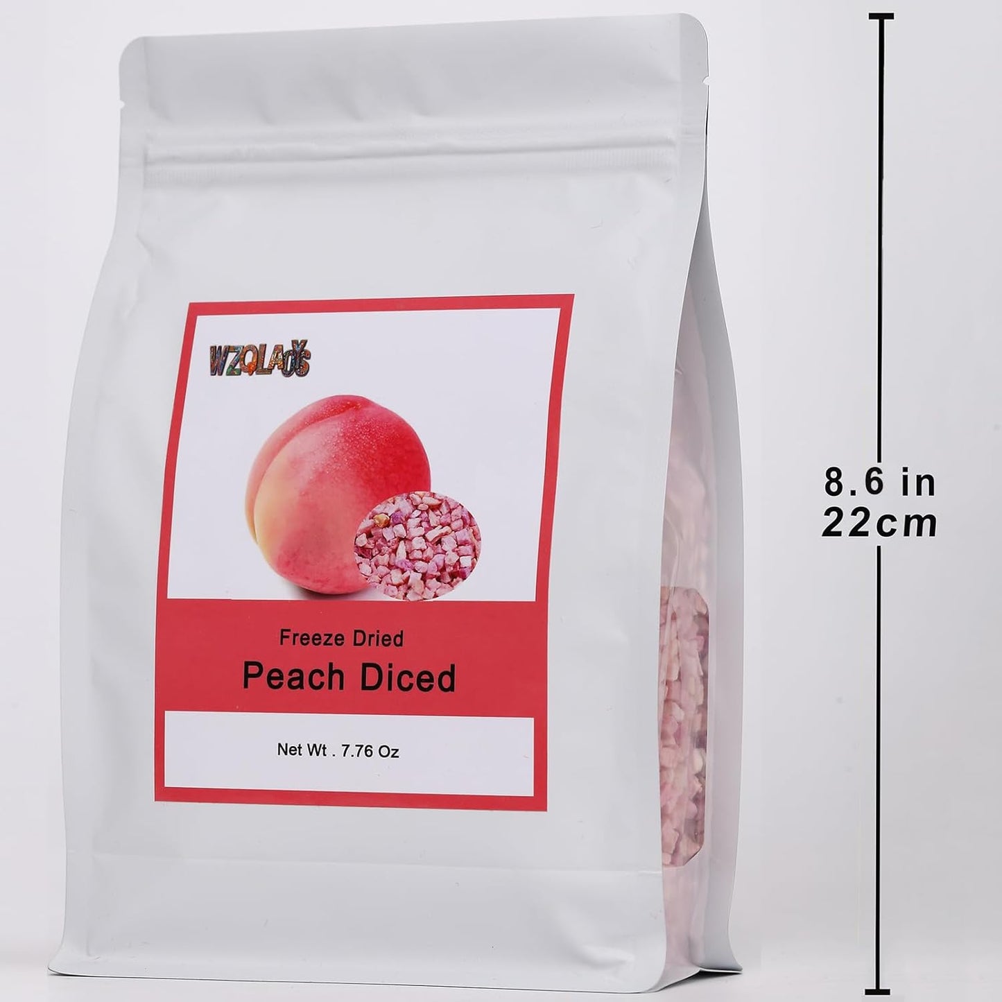 Freeze Dried Diced Peaches 220g/7.76oz 100% Natural, No Additives.for Baking,Tea,Smoothie, Yogurt,Cake Decoration Ingredients