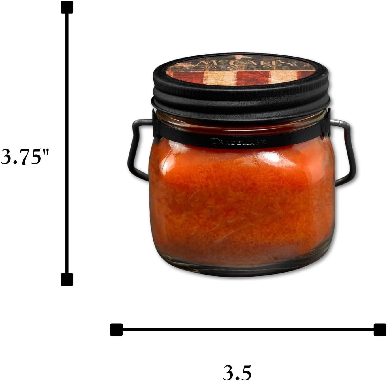 McCall’s Candles | Ginger Peach | 16 oz Two-Wick Scented Candle | USA-Poured | Vintage Mason Jar with Carrying Handle | Juicy Peach & Warm Ginger Fragrance