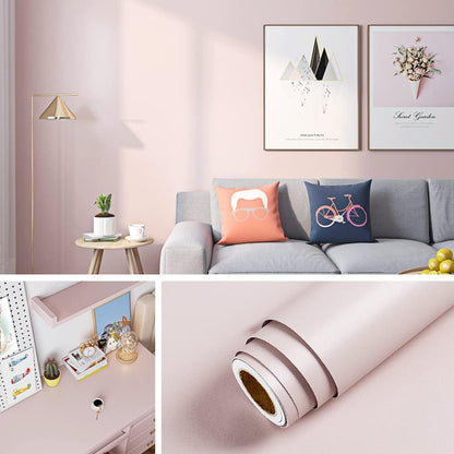 Livelynine Pastel Pink Wallpaper Peel and Stick Light Pink Contact Paper Waterproof 15.8x78.8 Removable Blush Girly Wall Paper for Bedroom Girls Room Nursery Bathroom Kitchen Vinyl Wrap for Cabinets
