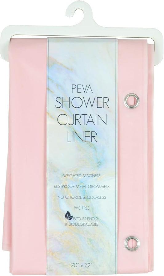 Home Expressions 3 Gauge PEVA Shower Curtain Liner with Magnets & Metal Grommets (70"x72") Upgrade Your Bathroom with This Durable 3-Gauge PEVA Shower Curtain Liner. Pink