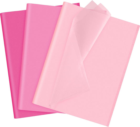 NEBURORA Assorted Pink Tissue Paper Set 60 Sheets Gift Wrapping Paper Paper Bulk 3 Colors for DIY Birthday Wedding Baby Shower Easter Gift Wrapping Decoration