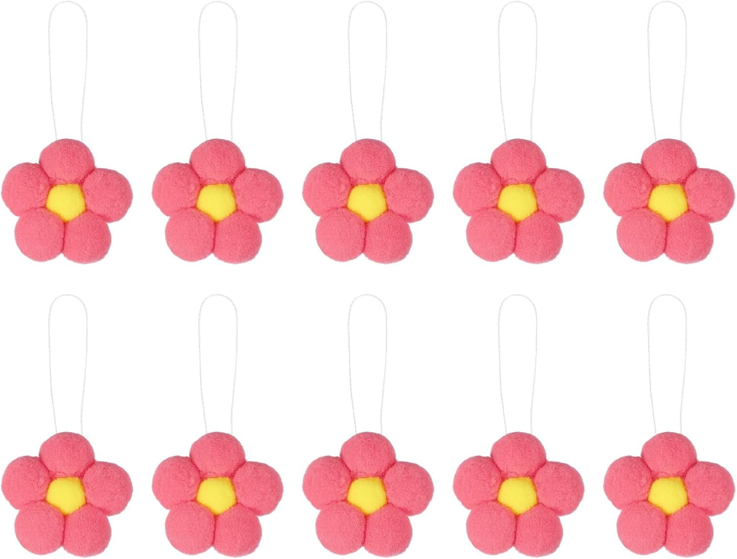 uxcell 10 Pcs Craft Felt Flowers, Spring Tree Ornament Decor Fabric Flower Embellishments Felt Hanging Ornaments for Home Party Door Wall Decoration Arts Crafts Supplies, Peach