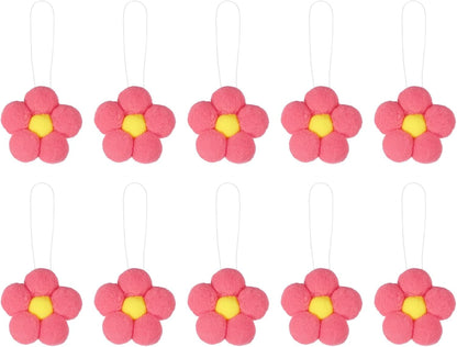 uxcell 10 Pcs Craft Felt Flowers, Spring Tree Ornament Decor Fabric Flower Embellishments Felt Hanging Ornaments for Home Party Door Wall Decoration Arts Crafts Supplies, Peach