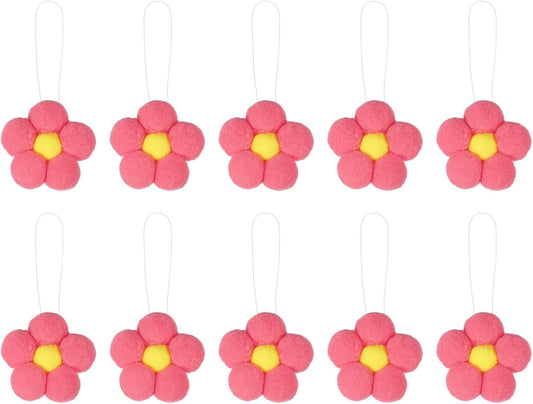 uxcell 10 Pcs Craft Felt Flowers, Spring Tree Ornament Decor Fabric Flower Embellishments Felt Hanging Ornaments for Home Party Door Wall Decoration Arts Crafts Supplies, Peach