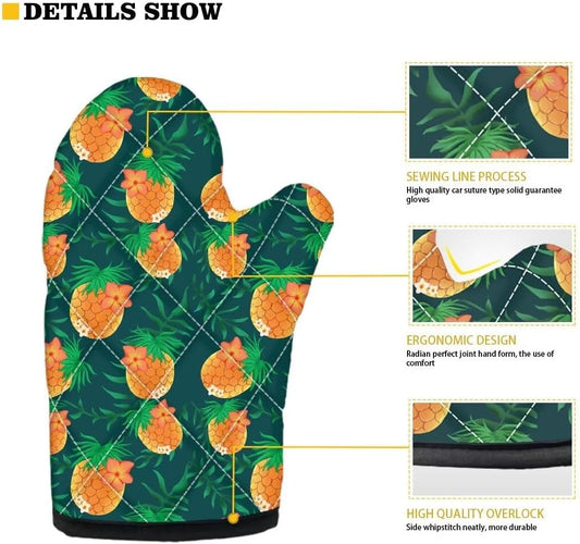 Grip Soft Heat Resistance 2 Piece Pink Peach Oven Mitts Set for Cooking BBQ Quilted Inner Lining Skid Resistant Kitchen Oven Mittens