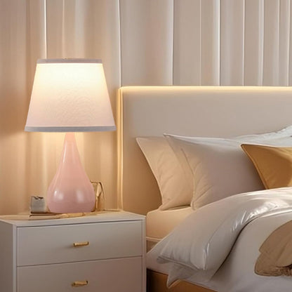 17.3'' Modern Dimmable Touch Lamps for Nightstand 2pcs, Table Lamps for Living Room, Reading Cute Lamp for Office, Bedside Lamps with Iron Base, Small Lamp for Bedroom, Pink Lamp, Bulb Included