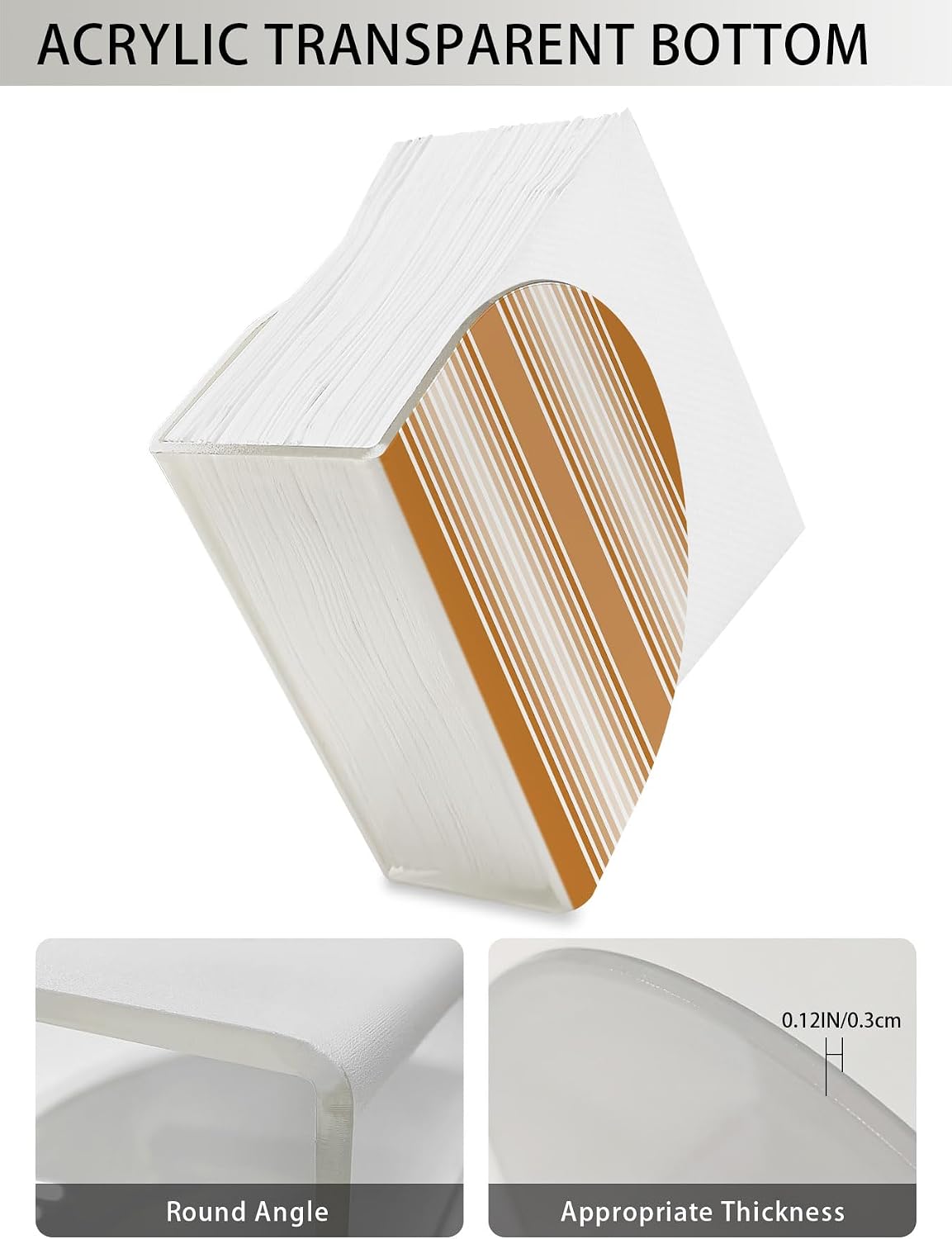 Napkin Holder Irange Striped Standing Napkin Dispenser Tissue Countertop Organizer 2 Pack Ombre Classic Stripes Lines Acrylic Paper Napkin Holders for Table Kitchen Dining Cocktail Home Party Cafe Bar