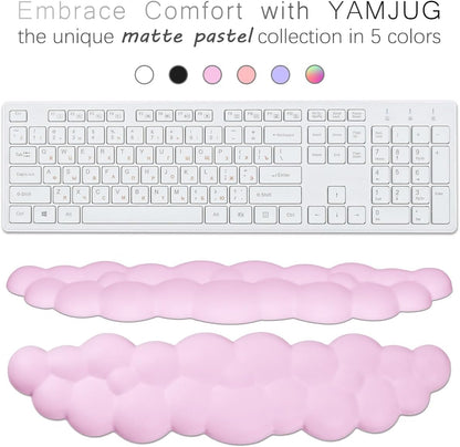 Cloud Wrist Rest Keyboard Palm Rest with Non-Slip Base for Computer Gaming Wrist Rest, YAMJUG Cloud Arm Rest Keyboard Wrist Pad Purplish Pink