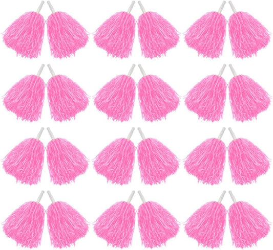 Hooshing 12/24/80PCS Pom Poms Cheerleading Sports Spirited Plastic Cheer Pompoms with Handles for Kids Adults Team Party Dance Cheering