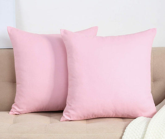 TangDepot Handmade Decorative Solid 100% Cotton Canvas Throw Pillow Covers/Cushion Covers, 45 Colors Available - (20" x20" , Salmon Pink, 2 Count (Pack of 1))