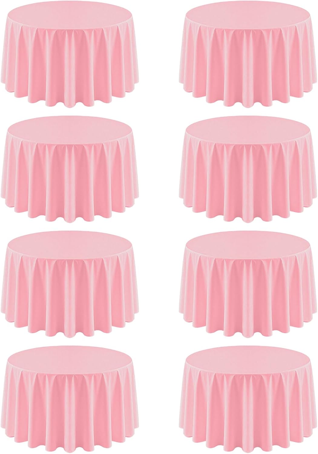 8 Pack Pink Round Tablecloth 90 Inch Pink Table Cloth for Round Tables,Washable Polyester Fabric Stain and Wrinkle Resistant Decorative for Summer Wedding Party Dining Banquet