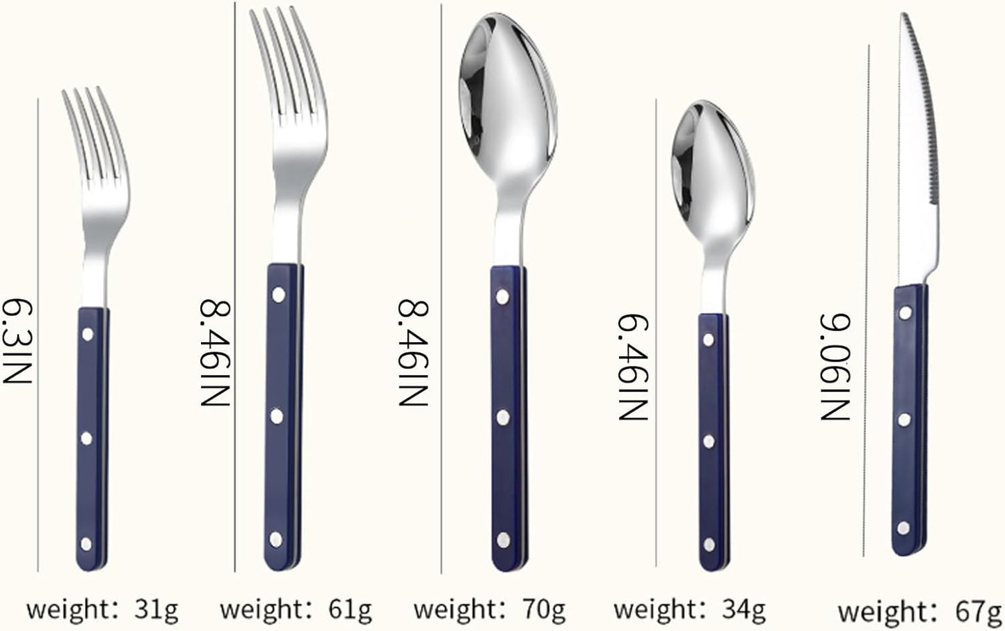 5-piece stainless steel tableware set includes a steak knife, fork and spoon. It is suitable for family dining room gatherings and can be washed in a dishwasher (5, pink)