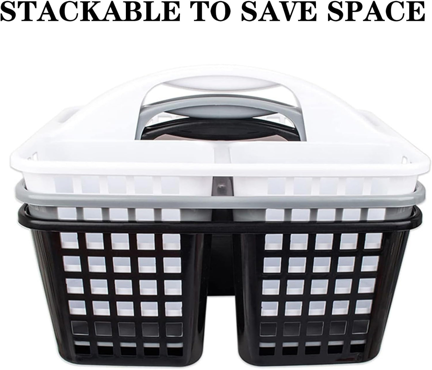 Portable Shower Caddy Basket,Convenient Cleaning Supplies Organizer with Compartments and Handle,Ideal for Bathroom, Bedroom, Kitchen, College Dorm,Garden,etc.12.4" x 7.4" x 5.1"pink