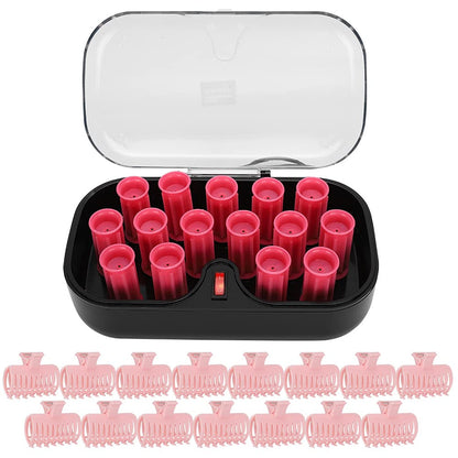 Yosoo Hair Perm Rods, 15pcs Electric Hot Rollers with Instant Heat, Clip Travel Hot Rollers for Long and Short Hair, 30mm, Pink (8ead9545-a6a7-4304-aaf7-72995c9eeadd)