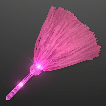Set of 2 Pink Light Up Team Spirit Pom Poms