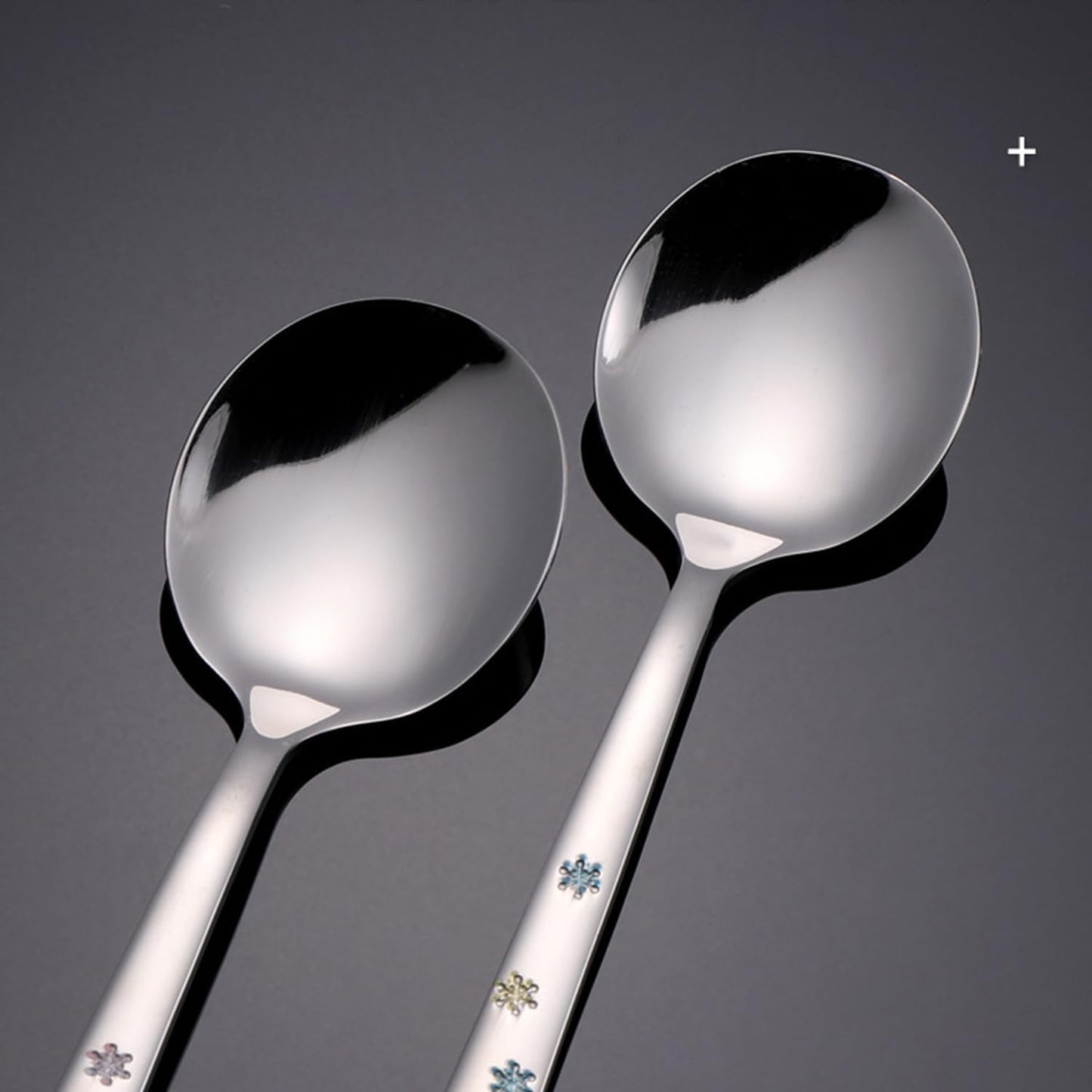 Ouliget Cute Cartoon Stainless Steel Dinner Spoons,Christmas Spoon,Stainless Steel Soup Spoon,7 Inch,Pink Elk,4 Pieces.