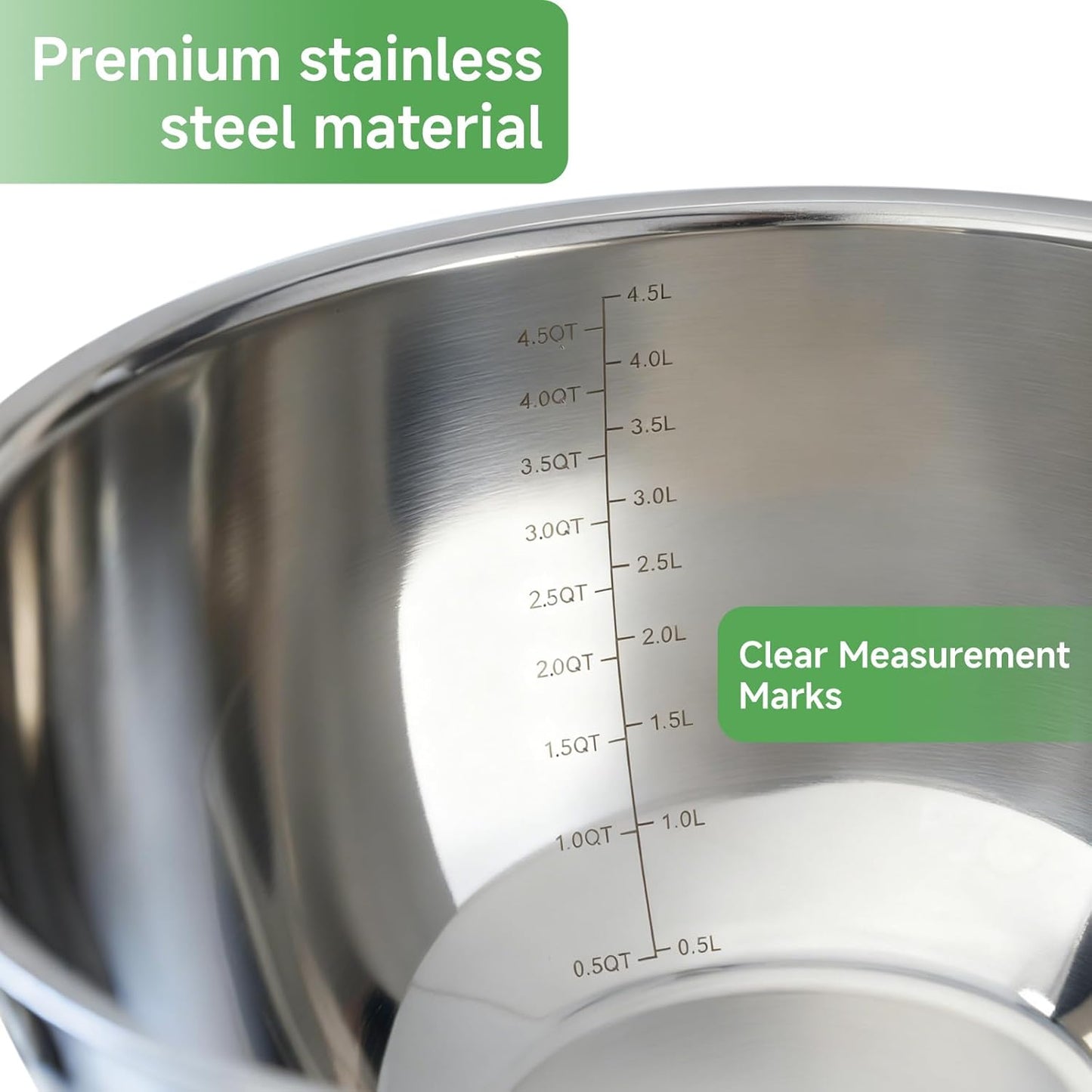 Mixing Bowls with Airtight Lids, Stainless Steel Nesting Bowl Set with Clear Lids & Valve, 3 Essential Sizes (1.5/3/5 QT), Measurement Marks, Non-Slip Silicone Base, Food Prep & Fridge Storage, Pink