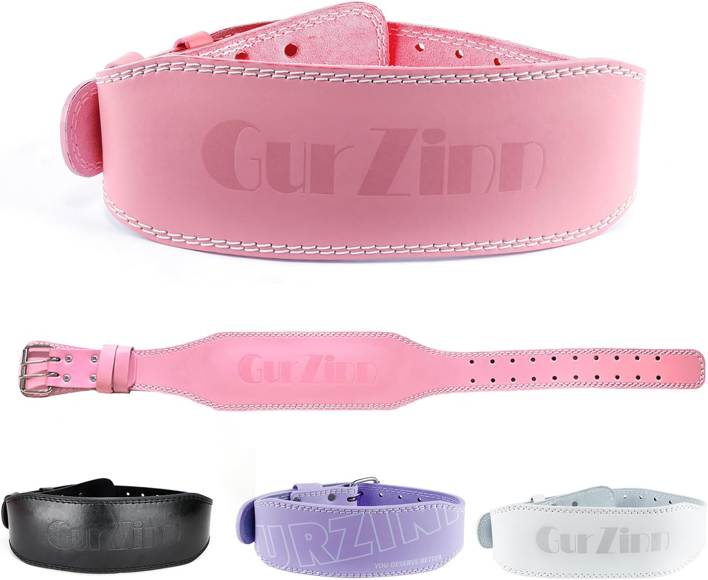 9mm Leather Fitness Weight Lifting Belt for Women&Men with 4 Inches Padded Lumbar Support for Power Lifting Workout & Squats Exercise