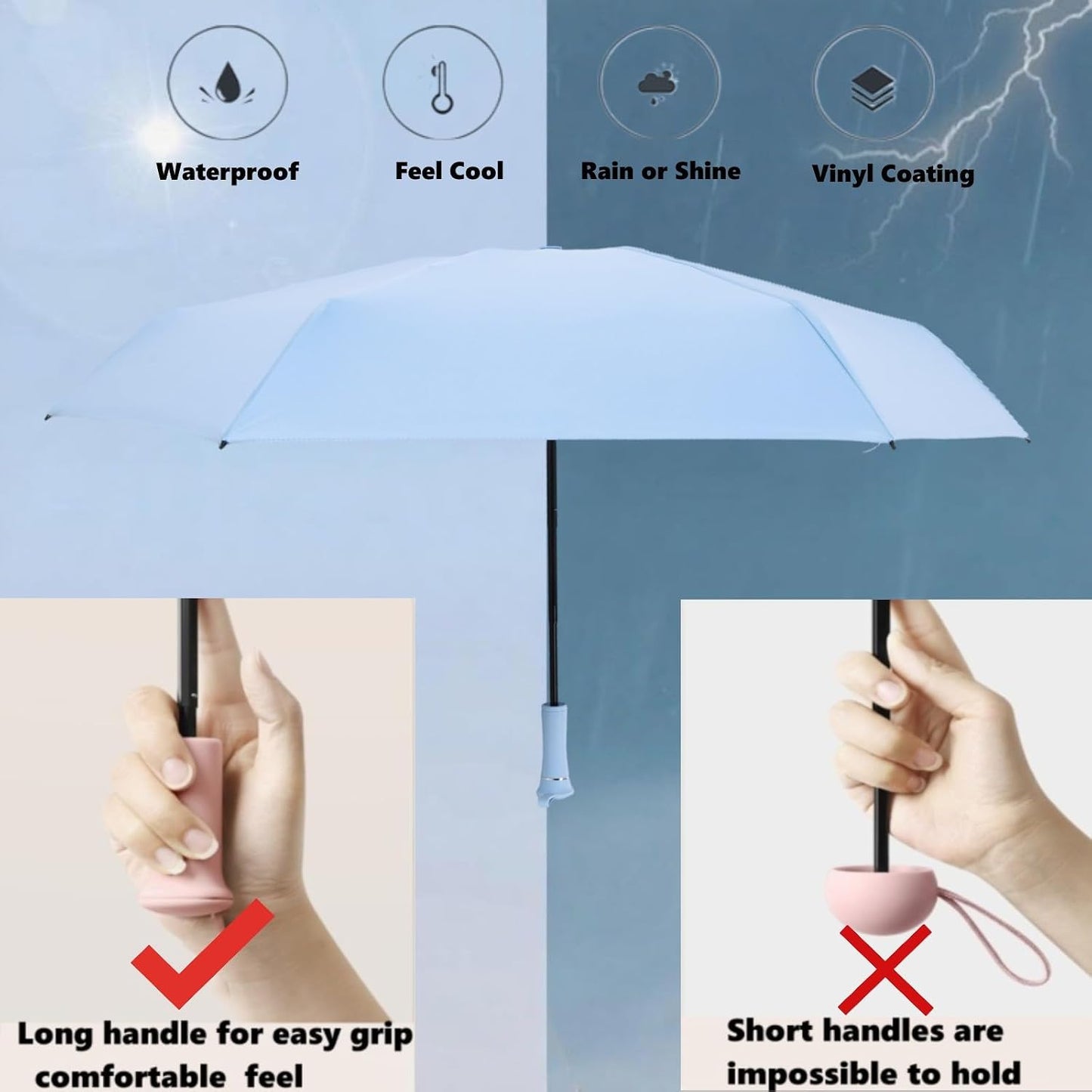 Mini Travel Umbrella Portable Compact Umbrellas for UV Sun & Rain Protection, Pocket Umbrella Lightweight Fits In Pocket, Bag for Men Women Boys Girls
