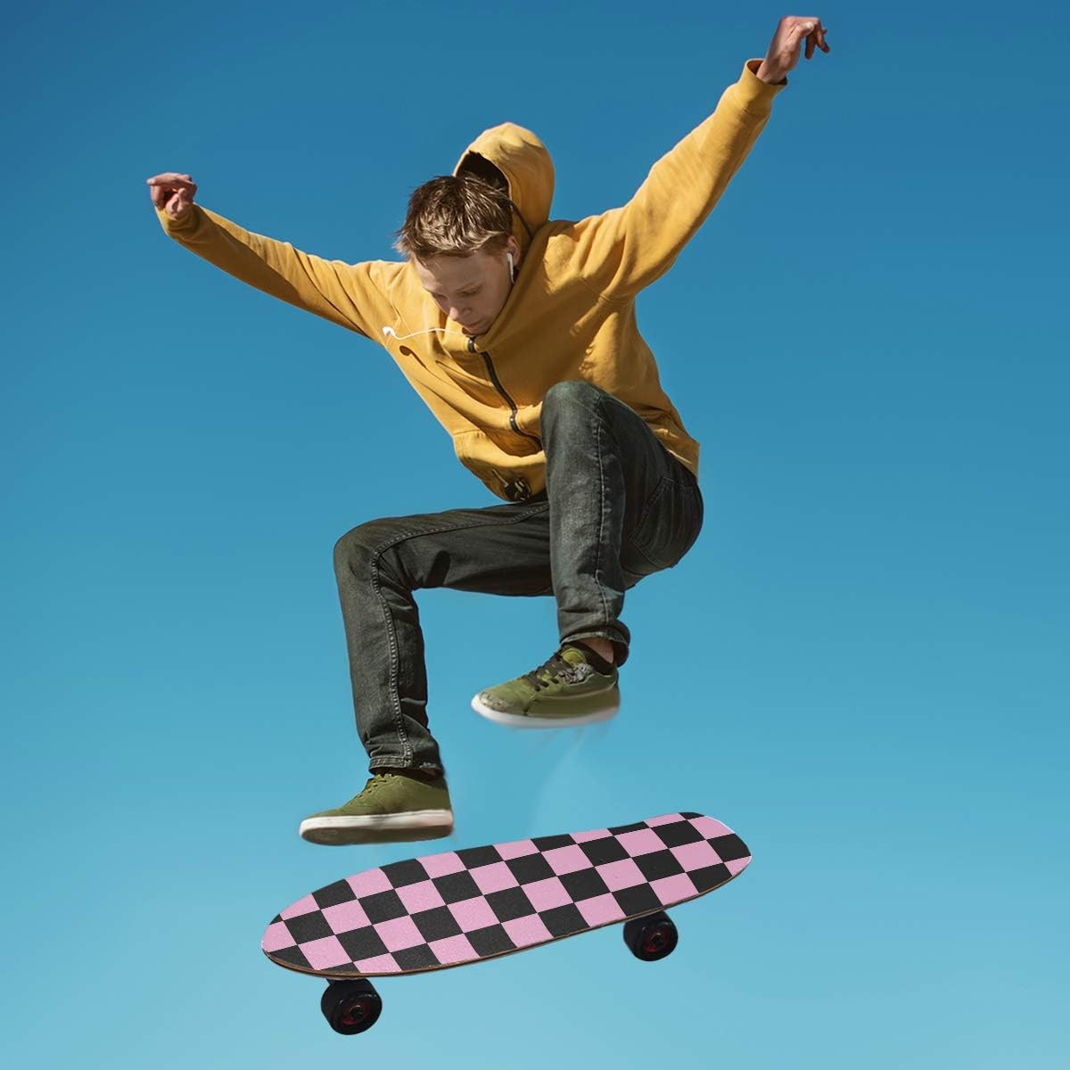 Lion Checkered Lightning Skull Skeleton Rose Marijuana Wolf Fuck You Dragon Baseball Space Tattoo Woman Skateboard Grip Tape 9"X33" Anti Slip Sandpaper Longboard Scooter Griptape Sheet Sticker