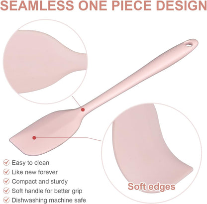 Silicone Spatula, Silicone Spatulas Heat Resistant, Food Grade Rubber Non-Stick Rubber Spatulas with Stainless Steel Core, for Baking, Cooking, Mixing (1, Light Pink, 8 * 1.6 inch)
