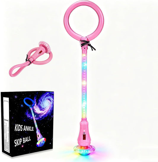 ankle skip ball,foldable jump toy,indoor & outdoor gift for girls aged 8–12 | with LED Flashing Lights and Digital Counter,kids exercise equipment gymnastics for 9 year old girl birthday gifts