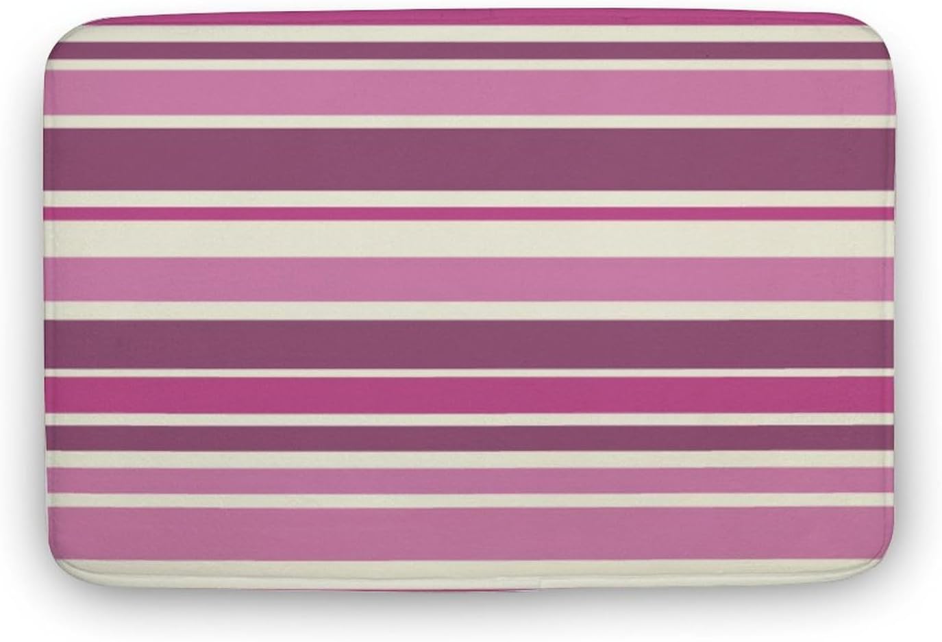 Pink Beige Stripes Bath Mat Rug 32x20, Ultra Soft Bathroom Rug, Non Slip and Absorbent Bath Rug Carpet for Bathroom Floor, Tub and Shower