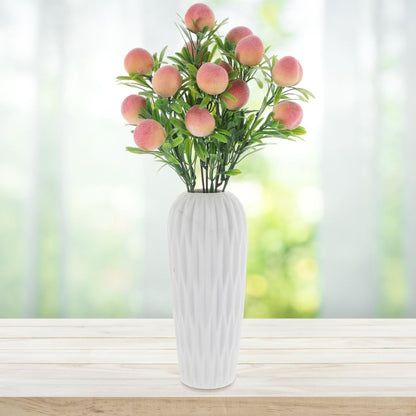 PRETYZOOM Artificial Peach Branches 2 Pcs Faux Peach Stems with Pink Flowers for Home Decor Vase Fillers Floral Arrangements Party Decorations 12.79X3.94X3.94 Inches