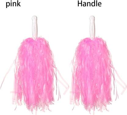 Shining Cheer Pom Poms 8pair Competition Flower Double Hole Handle Cheerleading Cheering Ball Club Sport Supplies Cheerleader Pompoms Dance Party Decorator